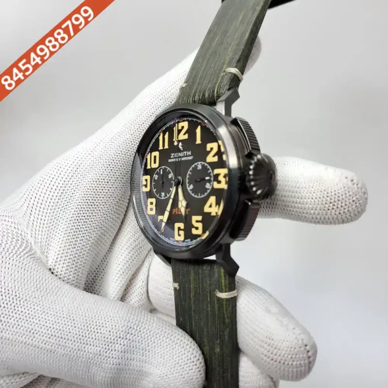Zenith Pilot Special Grey Dial Green Edition Swiss Watch - Image 3