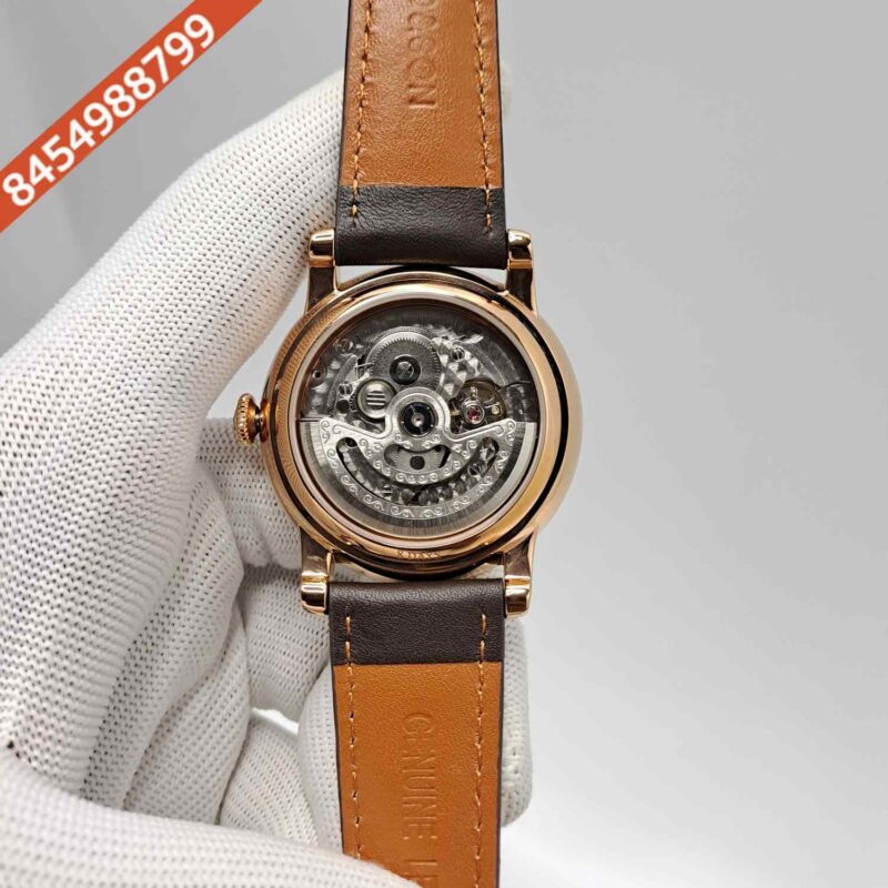 ARNOLD & SON Eight-Day Rose Gold White Dial Brown Leather Swiss Automatic Watch - Image 4