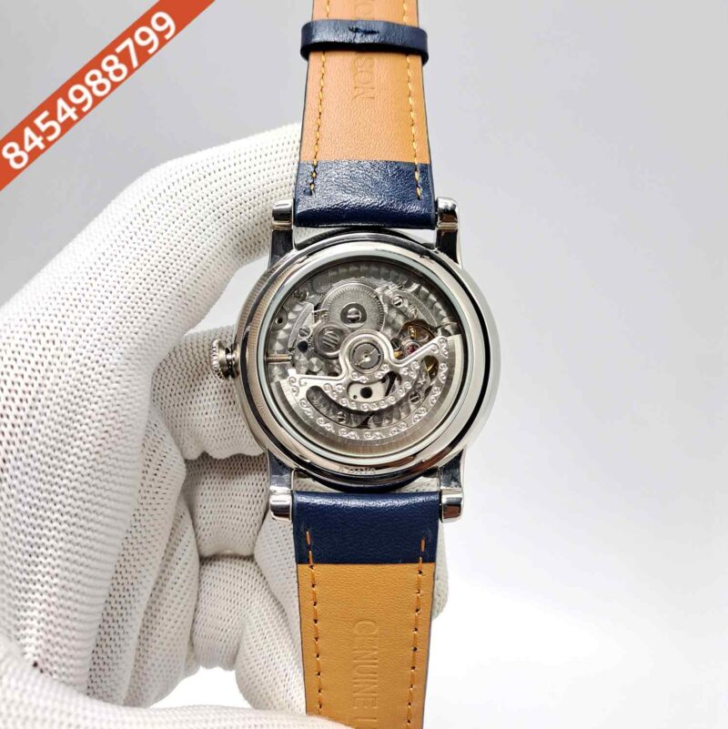 ARNOLD & SON Eight-Day Steel Blue Dial Blue Leather Swiss Automatic Watch - Image 4