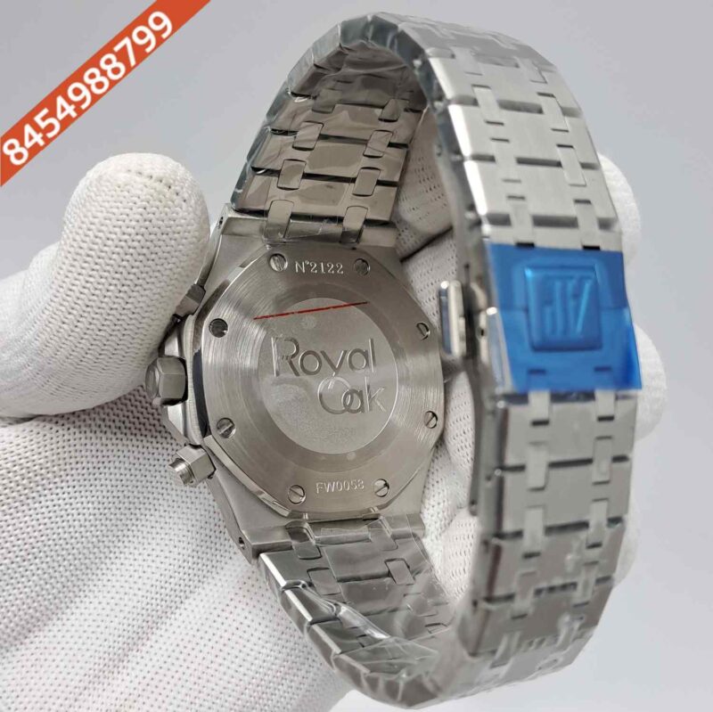Audemars Piguet Royal Oak Chronograph Full Silver 41mm Green Dial Swiss Watch - Image 4
