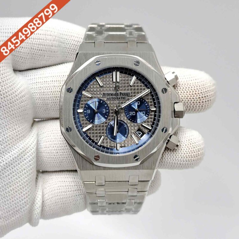 Audemars Piguet Royal Oak Chronograph Full Silver 41mm Grey Dial Swiss Watch
