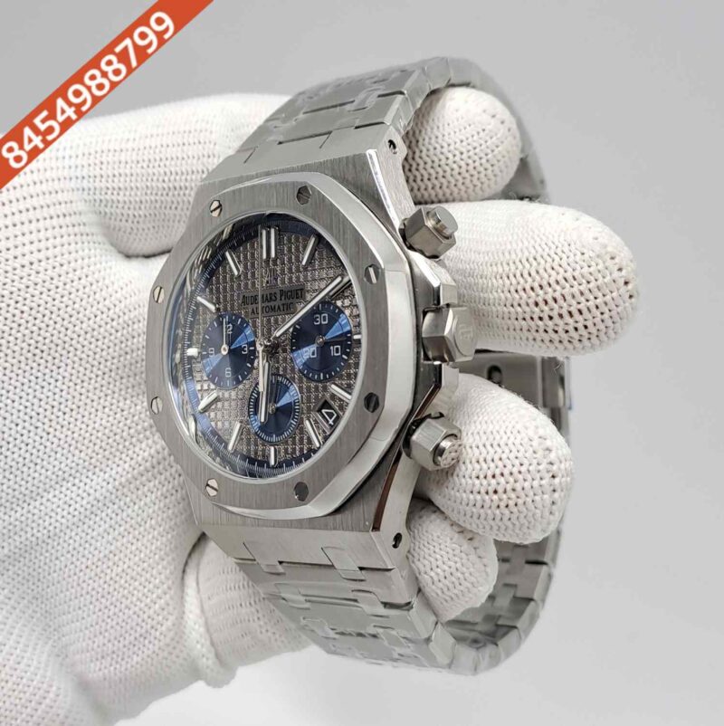 Audemars Piguet Royal Oak Chronograph Full Silver 41mm Grey Dial Swiss Watch - Image 2