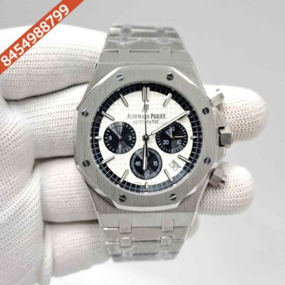 Audemars Piguet Royal Oak Chronograph Full Silver 41mm White Dial Swiss Watch