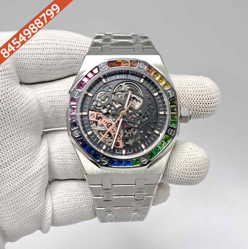 Audemars Piguet Royal Oak Skeleton Dial Full Sliver Swiss Automatic Watch