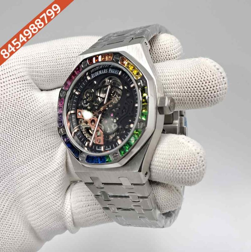 Audemars Piguet Royal Oak Skeleton Dial Full Sliver Swiss Automatic Watch - Image 2