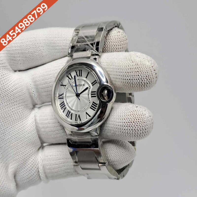 Cartier Ballon Bleu De White Dial Silver Case Swiss Watch - Image 3