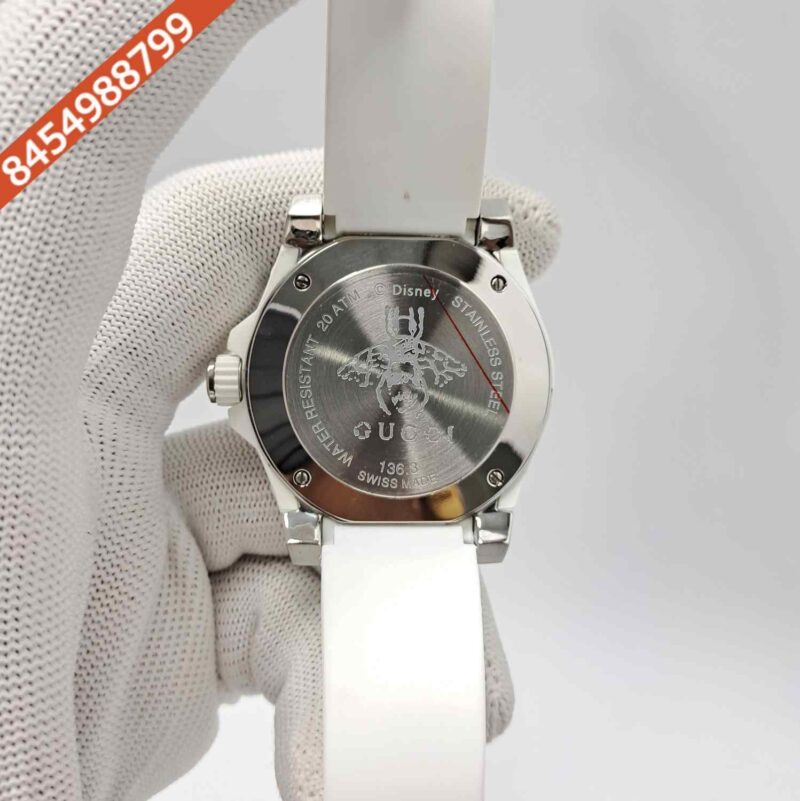 Gucci DIVE Steel White Date Edition Rubber Strap Swiss Watch - Image 4