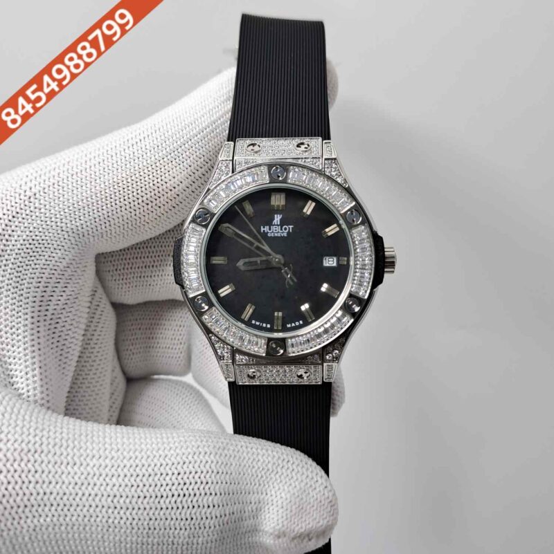 Hublot Classic Fusion Diamond Black Dial Black Rubber Strap Swiss Watch