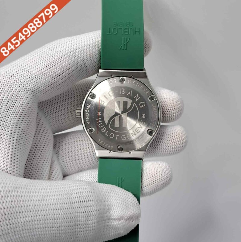 Hublot Classic Fusion Diamond Green Dial Green Rubber Strap Swiss Watch - Image 4