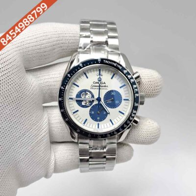 OMEGA Speedmaster Moonwatch 50th Anniversary Series Silver Blue Snoopy Award Swiss Watch
