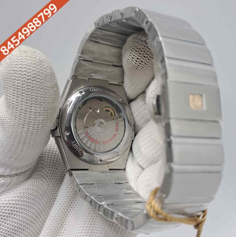 Omega Constellation Co Axial Steel Diamond Bezel Blue Dial Swiss Automatic Watch - Image 4