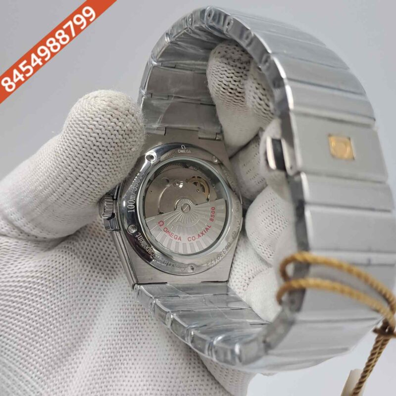 Omega Constellation Co Axial Steel Diamond Bezel Silver Dial Swiss Automatic Watch - Image 4