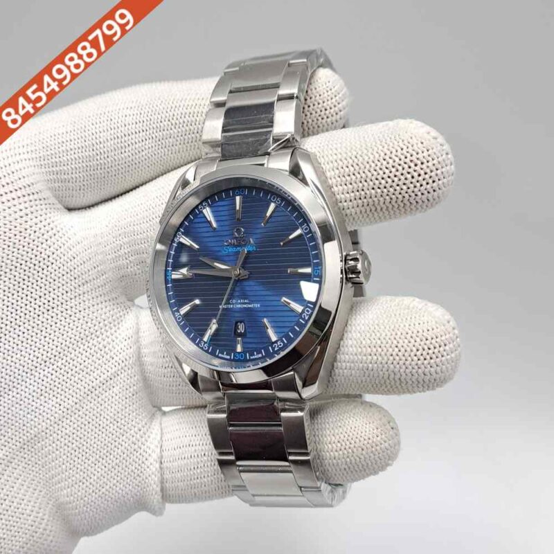 Omega Seamaster Aqua Terra Steel Blue Dial Swiss Automatic Watch - Image 2