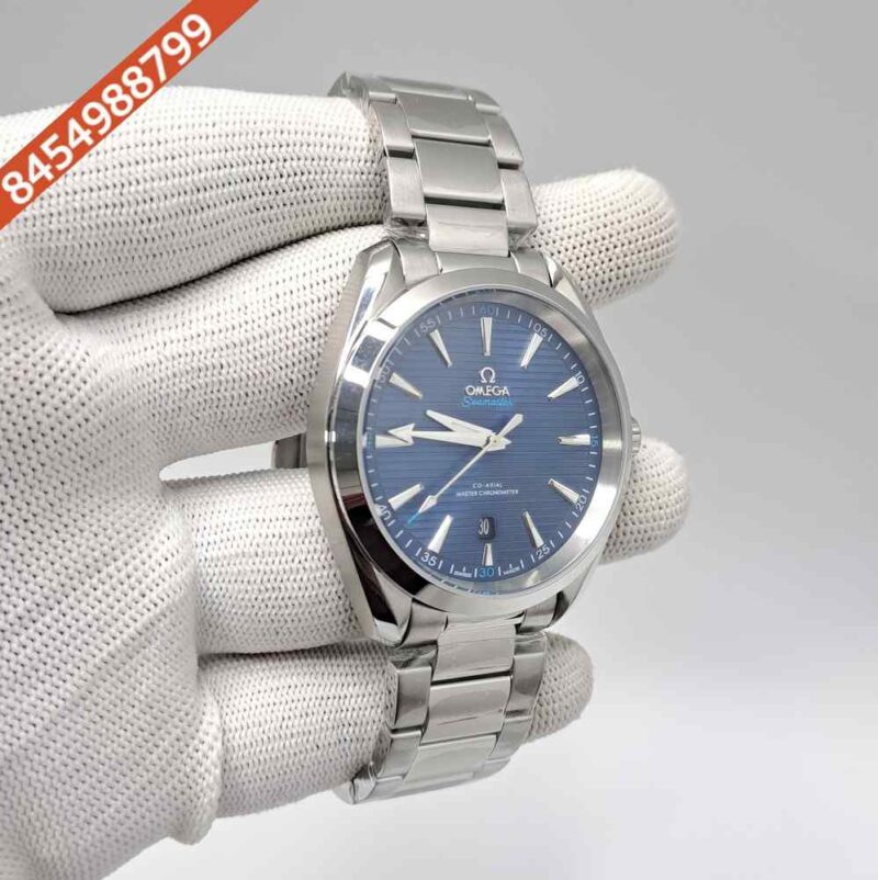 Omega Seamaster Aqua Terra Steel Blue Dial Swiss Automatic Watch - Image 3