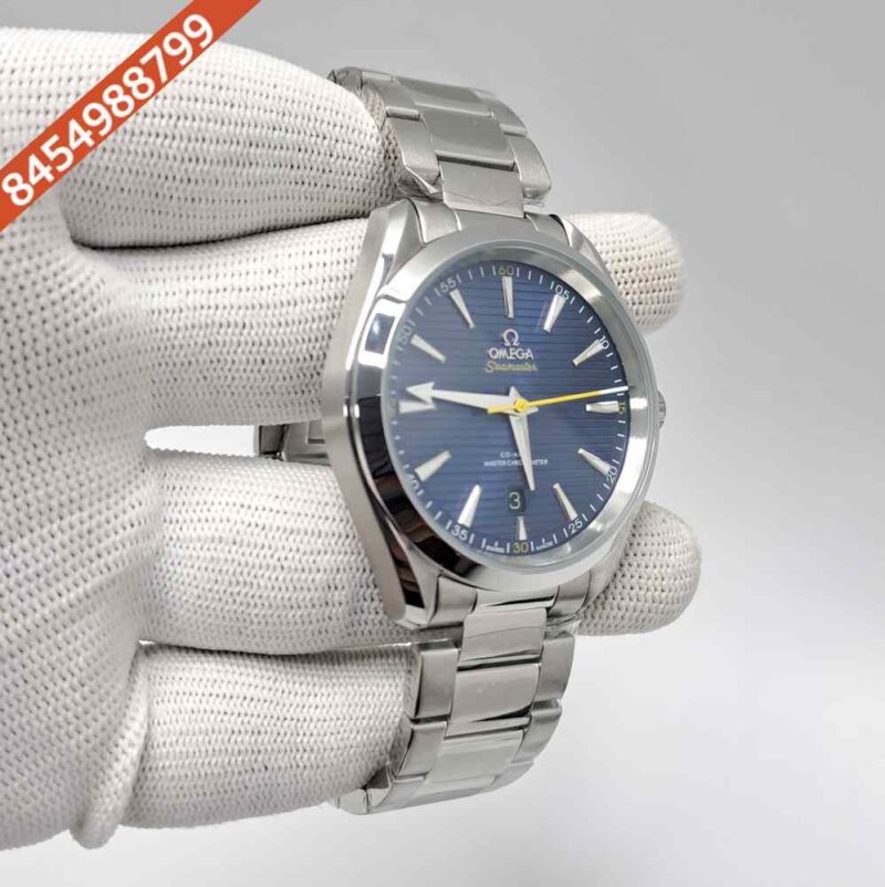 Omega Seamaster Aqua Terra Steel Blue Dial Swiss Automatic Watch - Image 3