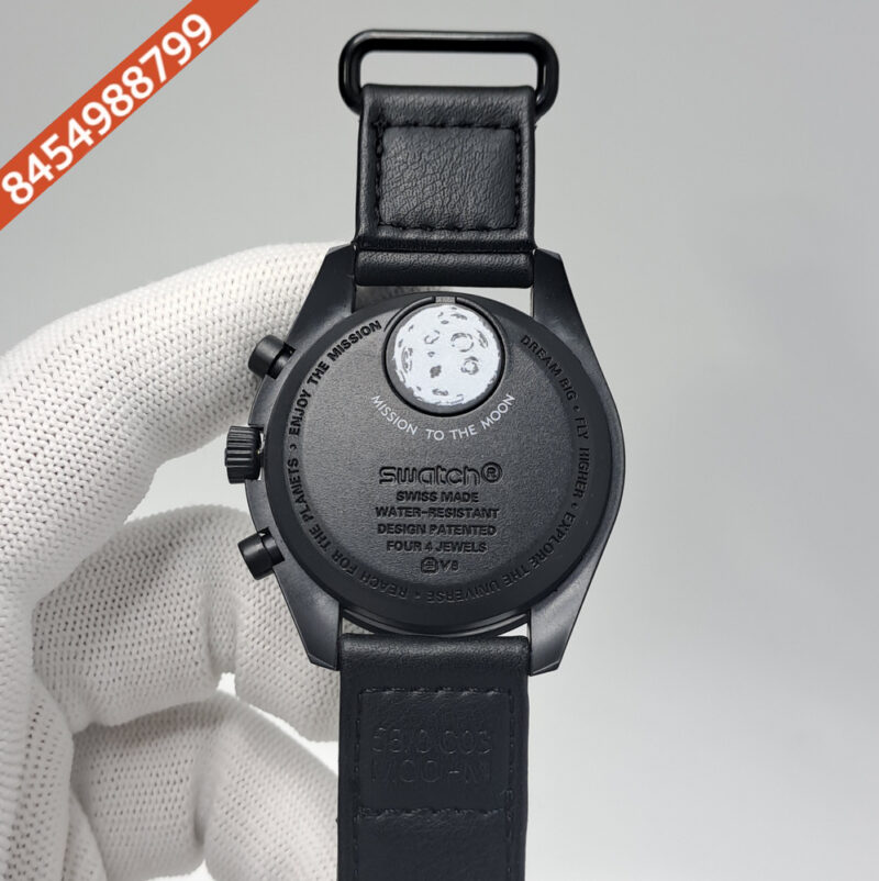 Omega Speedmaster Swatch Moonswatch Mission To The Moon Black Edition Chronograph Swiss Watch - Image 4