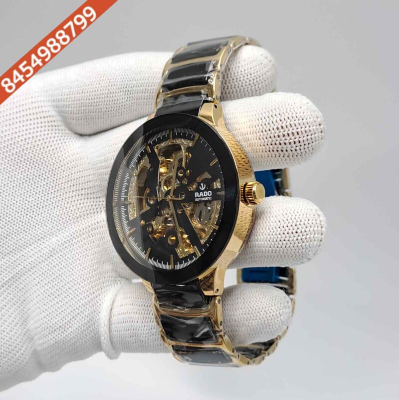 Rado Centrix Rose Gold Skeleton Dial Swiss Automatic Watch - Image 3