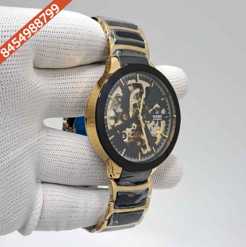 Rado Centrix Rose Gold Skeleton Dial Swiss Automatic Watch - Image 2