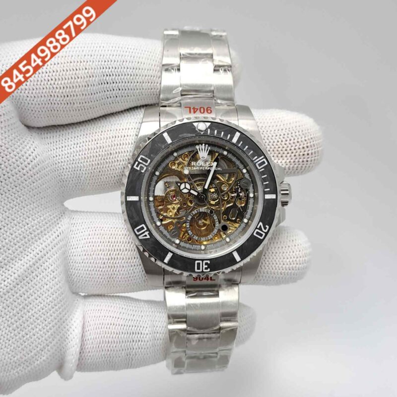 Rolex Artisans de Geneve Daytona Montoya Silver Gold Skeleton Dial Swiss Automatic Watch
