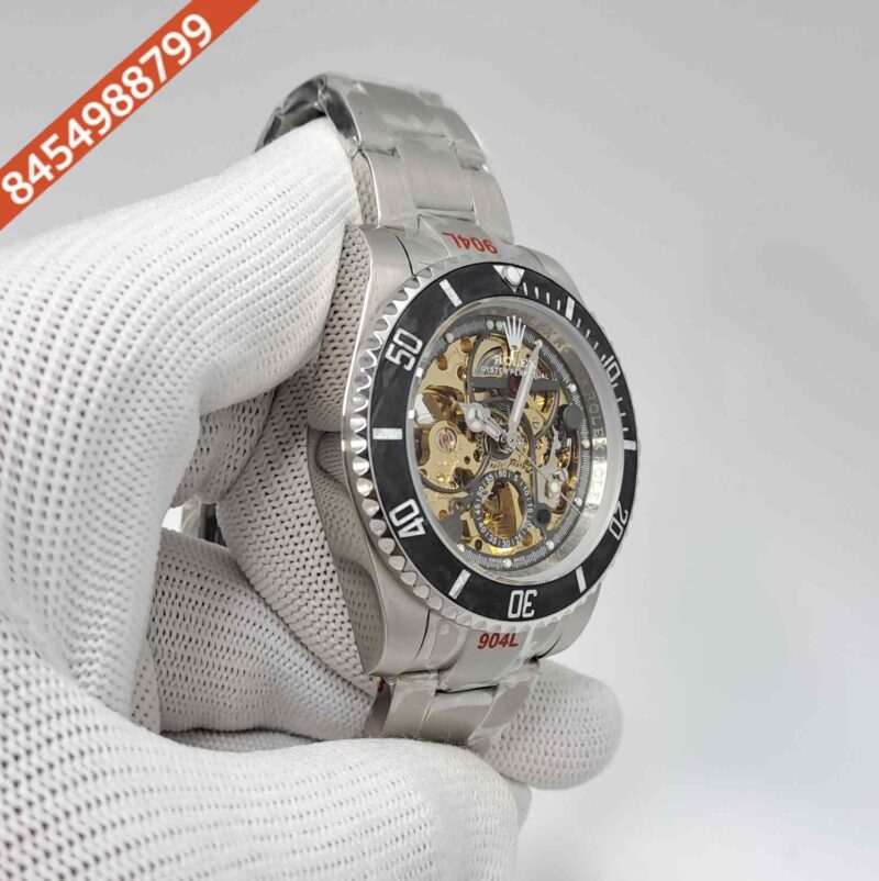 Rolex Artisans de Geneve Daytona Montoya Silver Gold Skeleton Dial Swiss Automatic Watch - Image 2