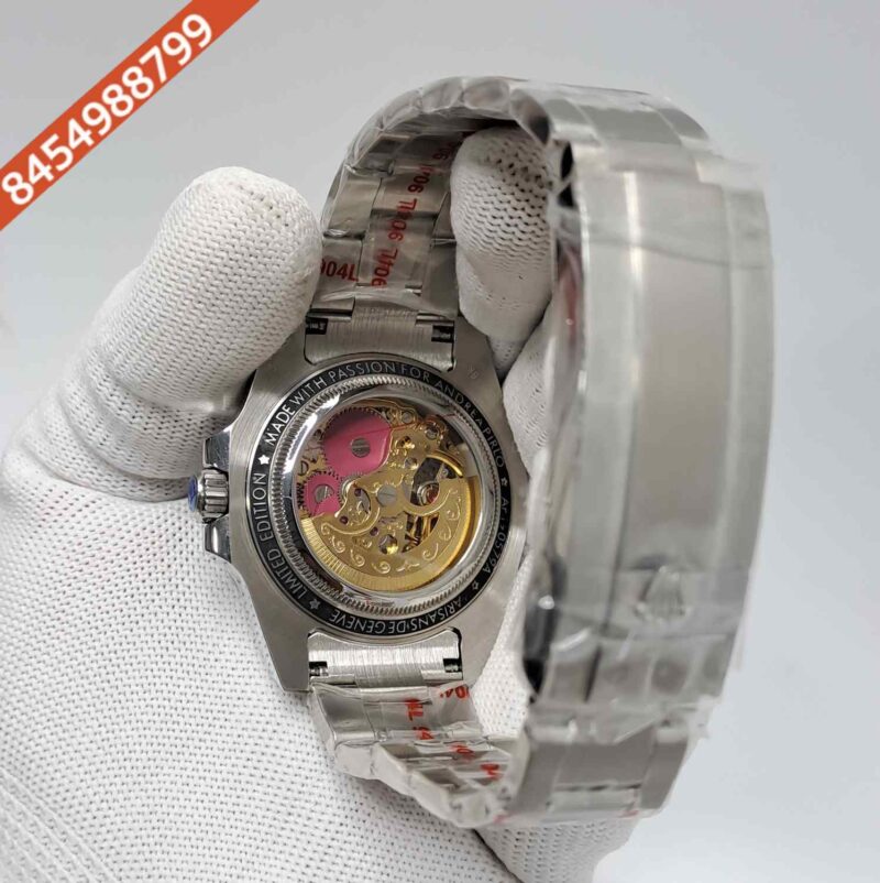 Rolex Artisans de Geneve Daytona Montoya Silver Gold Skeleton Dial Swiss Automatic Watch - Image 4