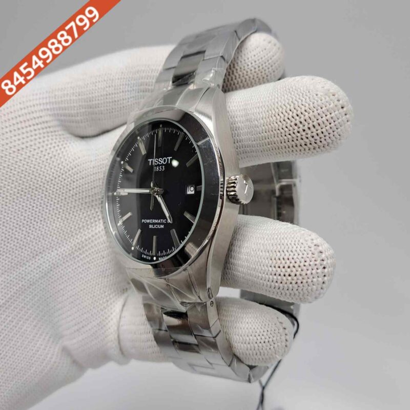 Tissot Gentleman Powermatic 80 Silicium Steel Black Dial Swiss Automatic Watch - Image 2