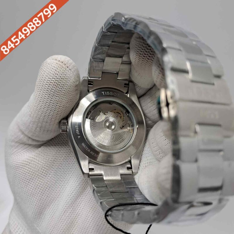 Tissot Gentleman Powermatic 80 Silicium Steel Black Dial Swiss Automatic Watch - Image 4