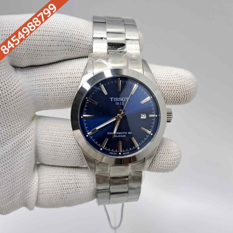Tissot Gentleman Powermatic 80 Silicium Steel Blue Dial Swiss Automatic Watch