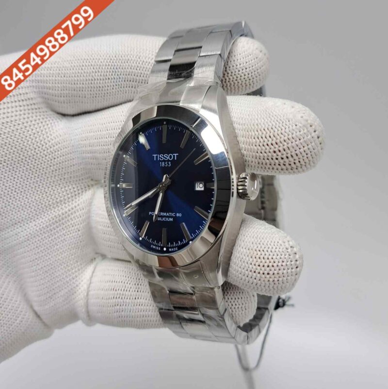 Tissot Gentleman Powermatic 80 Silicium Steel Blue Dial Swiss Automatic Watch - Image 2