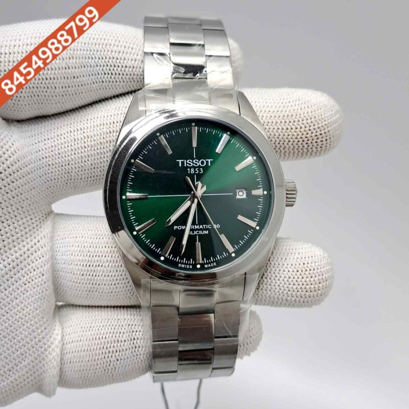 Tissot Gentleman Powermatic 80 Silicium Steel Green Dial Swiss Automatic Watch