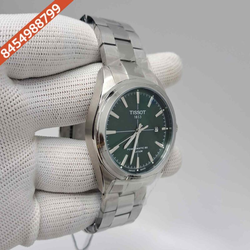 Tissot Gentleman Powermatic 80 Silicium Steel Green Dial Swiss Automatic Watch - Image 3