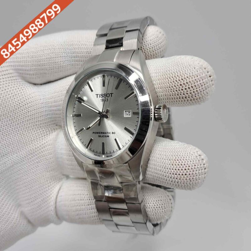 Tissot Gentleman Powermatic 80 Silicium Steel Silver Dial Swiss Automatic Watch - Image 2