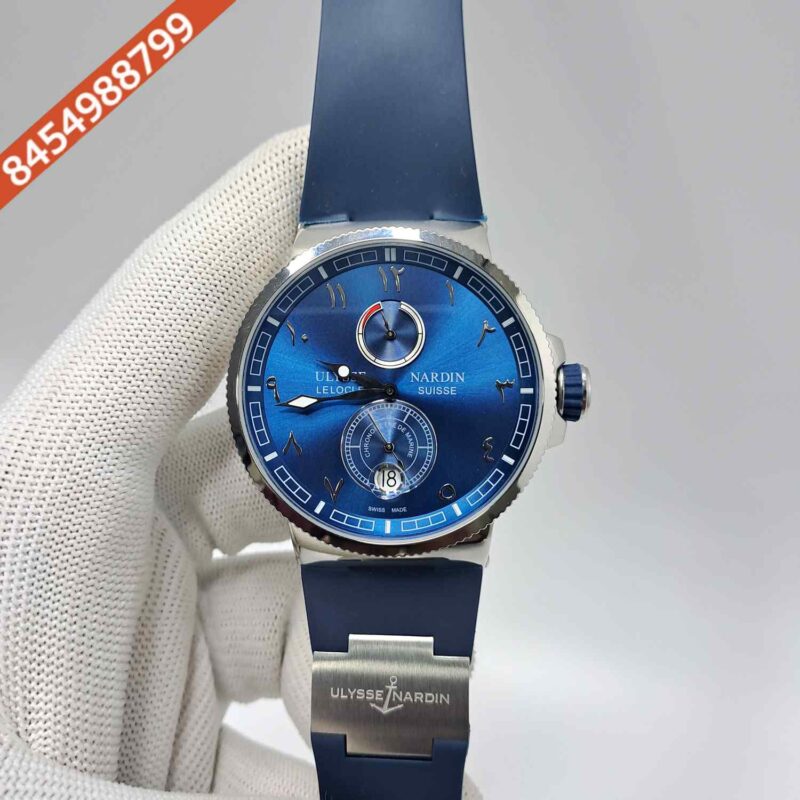 Ulysse Nardin Marine Torpilleur Steel Blue Dial Blue Rubber Strap Swiss Automatic Watch