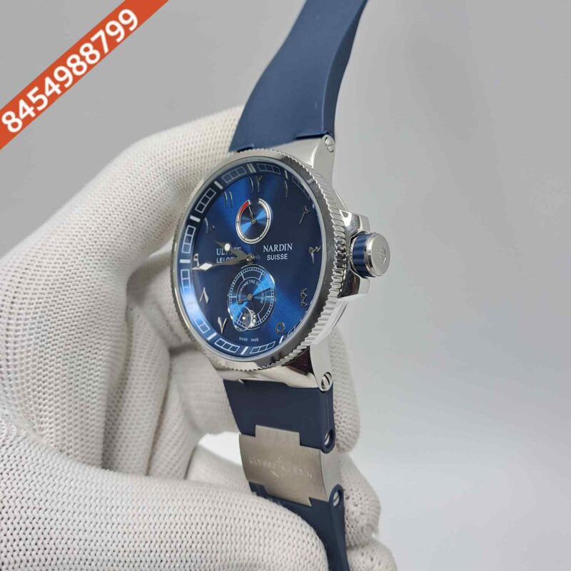 Ulysse Nardin Marine Torpilleur Steel Blue Dial Blue Rubber Strap Swiss Automatic Watch - Image 2