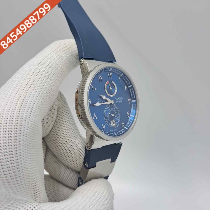 Ulysse Nardin Marine Torpilleur Steel Blue Dial Blue Rubber Strap Swiss Automatic Watch - Image 3