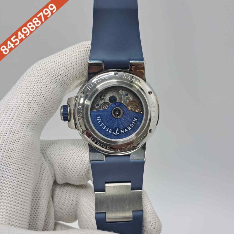 Ulysse Nardin Marine Torpilleur Steel Blue Dial Blue Rubber Strap Swiss Automatic Watch - Image 4