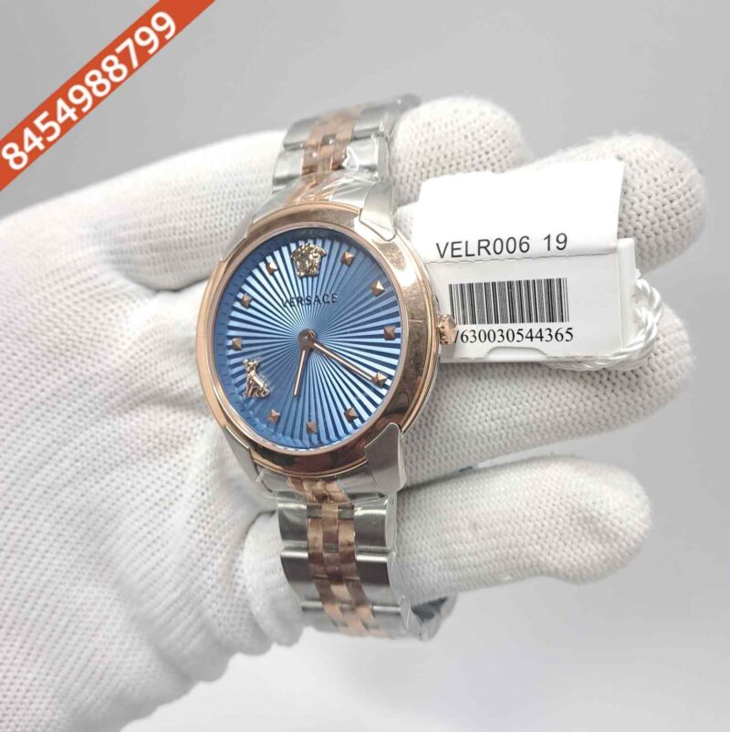 Versace Audrey Dual Tone Blue Dial Store Quality Swiss Watch - Image 2