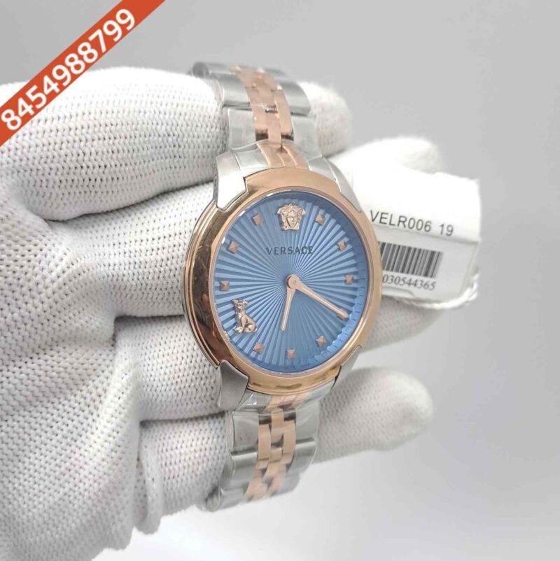 Versace Audrey Dual Tone Blue Dial Store Quality Swiss Watch - Image 3
