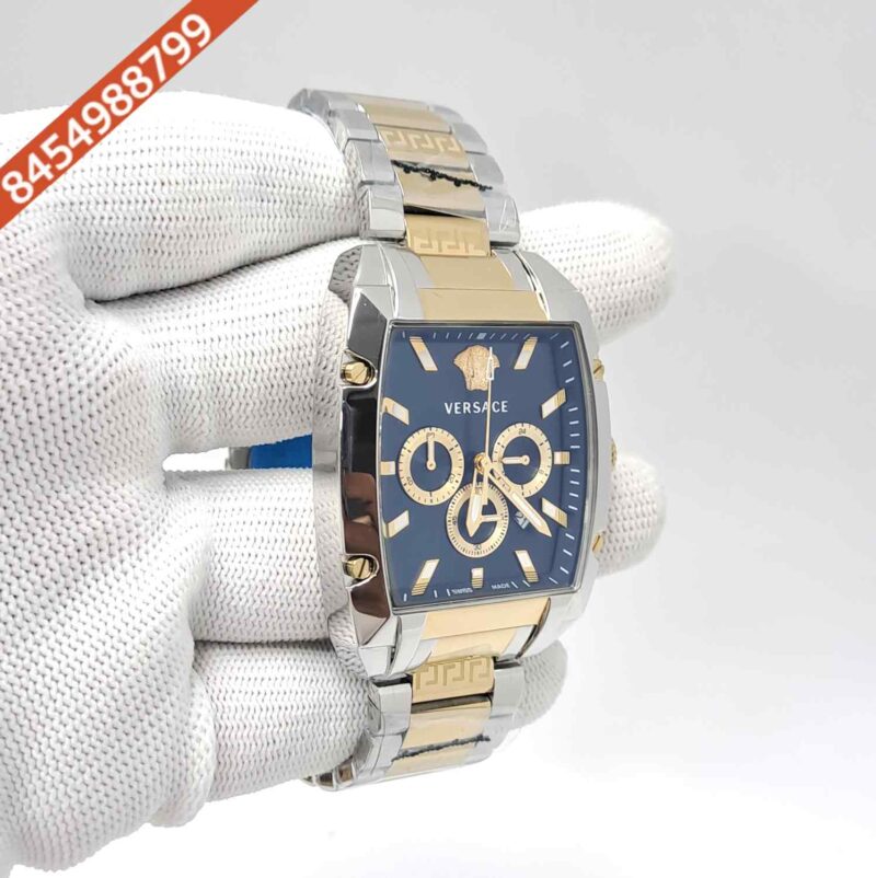 Versace Dominus Chronograph Dual Tone Black Dial Swiss Watch - Image 3