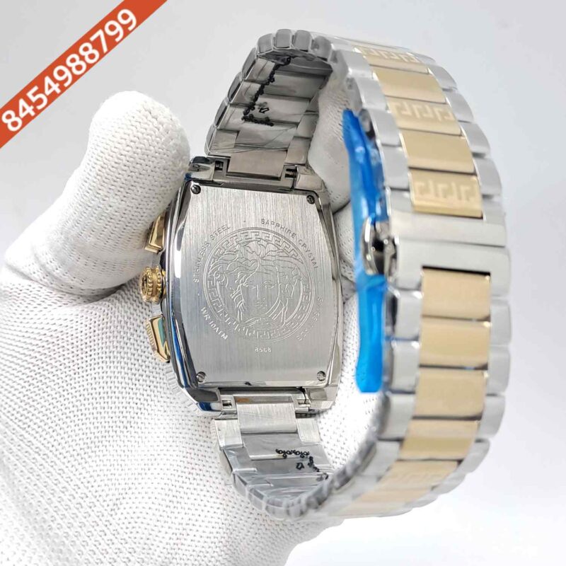 Versace Dominus Chronograph Dual Tone Black Dial Swiss Watch - Image 4
