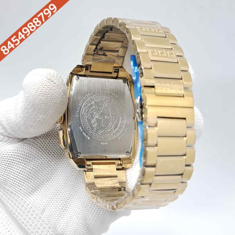 Versace Dominus Chronograph Full Gold Green Dial Swiss Watch - Image 4