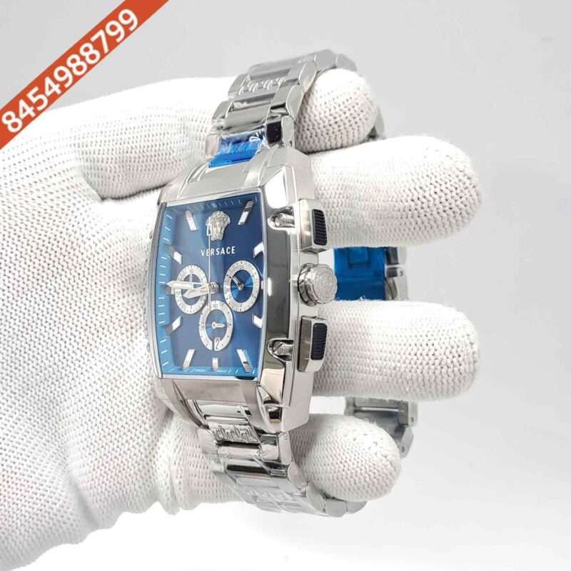 Versace Dominus Chronograph Steel Blue Dial Swiss Watch - Image 2