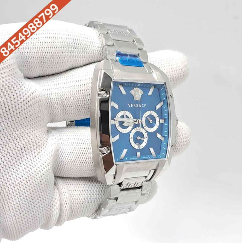 Versace Dominus Chronograph Steel Blue Dial Swiss Watch - Image 3