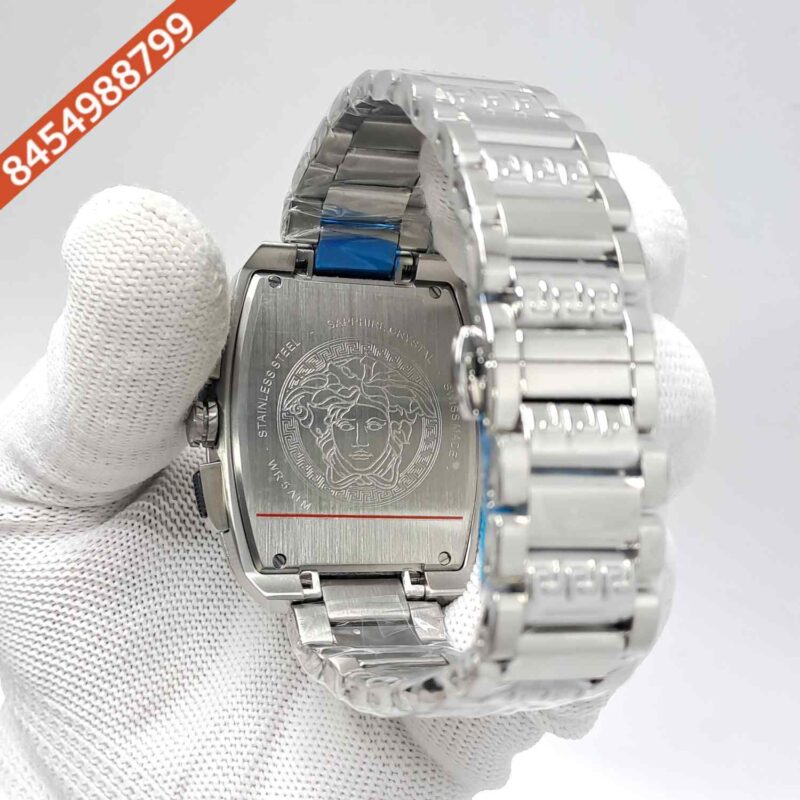 Versace Dominus Chronograph Steel Blue Dial Swiss Watch - Image 4