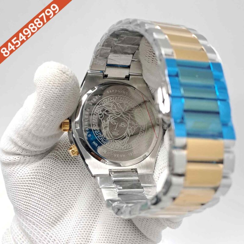 Versace V-Sporty Greca Chronograph Dual Tone Green Dial Swiss Watch - Image 4
