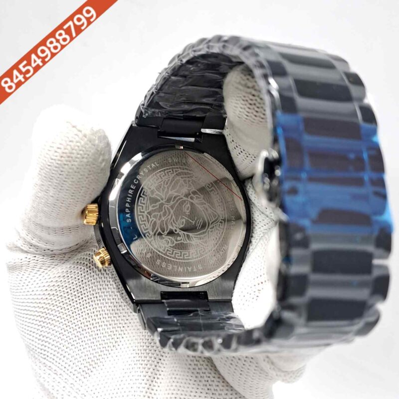 Versace V-Sporty Greca Chronograph Full Black Edition Swiss Watch - Image 4