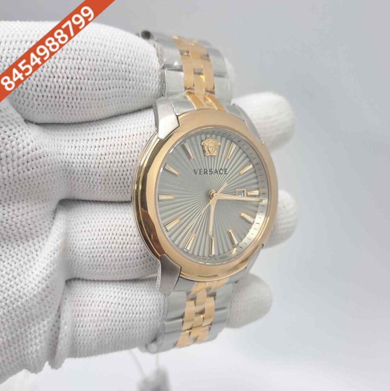 Versace V Urban Dual Tone Golden Dial Store Quality Swiss Watch - Image 3