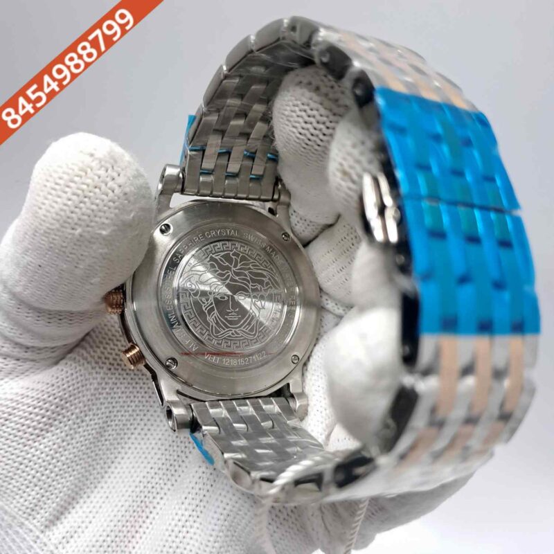 Versace Chronograph Dual Tone White Dial Store Quality Swiss Watch - Image 4