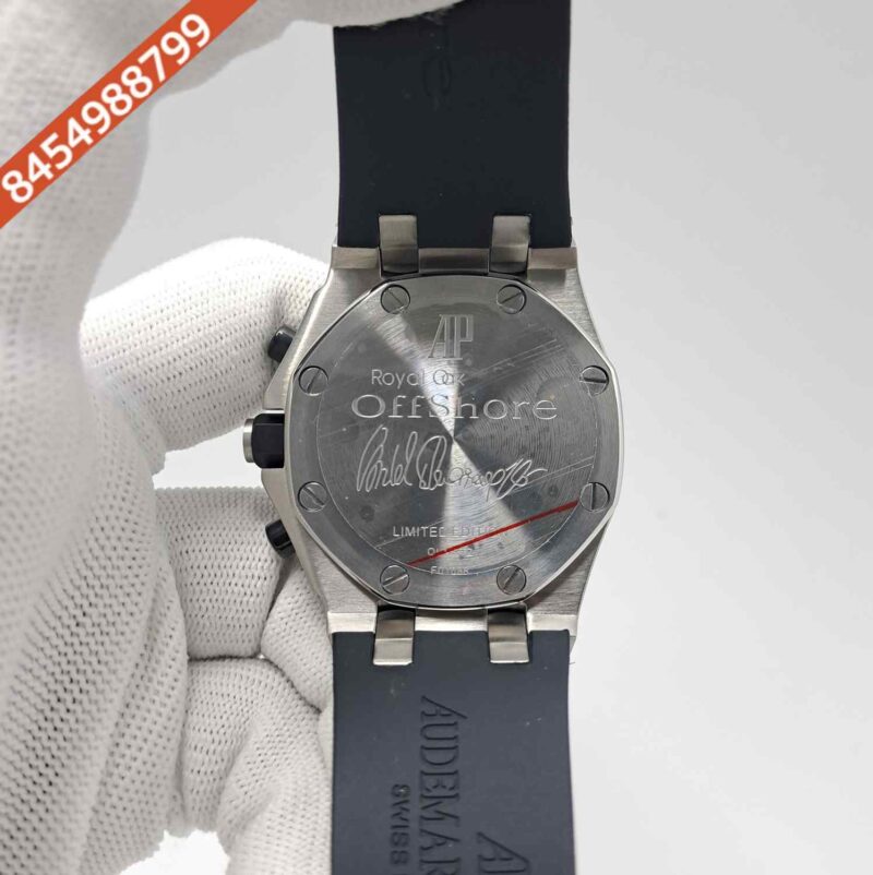 Audemars Piguet Royal Oak Offshore Blue Chronograph Silver White Dial Black Rubber Strap Swiss Watch - Image 4