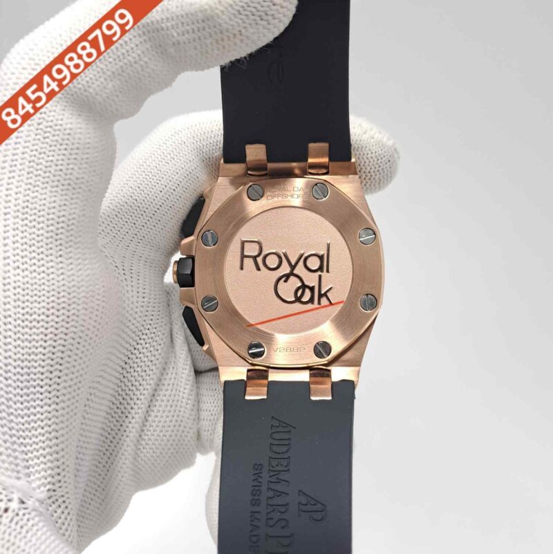 Audemars Piguet Royal Oak Offshore Chronograph Rose Gold Black Dial Black Rubber Strap Swiss Watch - Image 4
